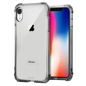 Blogy iPhone XR ile Uyumlu Crystal Fit Kılıf Smoke Black - 1