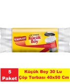 Koroplast Çöp Poşeti Küçük Boy Şeffaf 30 Lu 40 x 50 Cm x 5 Paket thumbnail 1