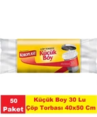 Koroplast Çöp Poşeti Küçük Boy Şeffaf 30 Lu 40 x 50 Cm x 50 Paket thumbnail 1