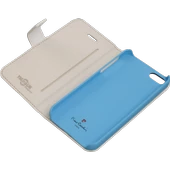 Pierre Cardin iPhone 5S ile Uyumlu Suni Deri Kapaklı Koruma Kılıfı Mavi PCA-P01 thumbnail 2