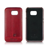 Pierre Cardin Galaxy S6 Edge ile Uyumlu Deri Arka Koruma Paneli Kırmızı PCL-P03 - 4