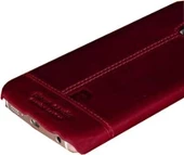 Pierre Cardin Galaxy S6 Edge ile Uyumlu Deri Arka Koruma Paneli Kırmızı PCL-P03 - 2