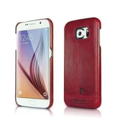 Pierre Cardin Galaxy S6 Edge ile Uyumlu Deri Arka Koruma Paneli Kırmızı PCL-P03 - 3