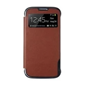 Anymode i9190 Galaxy S4 Mini ile Uyumlu View Kılıf Kahverengi - 1
