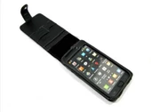 Galaxy S2 i9100 ile Uyumlu Deri Kılıf Dik Model Siyah - 2