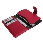 Xperia Acro S LT26W ile Uyumlu Yan Kapaklı Cüzdanlı Kart Bölmeli Deri Kılıf Kırmızı Renk thumbnail 2