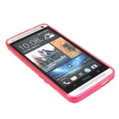 One M7 ile Uyumlu Desenli Silikon Kılıf Pembe - 2