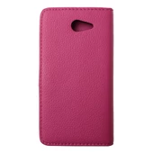 Xperia M2 Dual ile Uyumlu Kılıf Yan Model Kartlıklı Cüzdanlı Pembe - 2