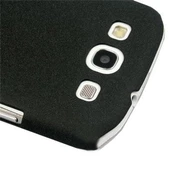 Galaxy S3 i9300 ile Uyumlu Kumlu Sert Kauçuk Kılıf Siyah - 3