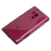 Xperia Acro ile Uyumlu S Desenli Şeffaf Silikon Kılıf Beyaz Renk - 1