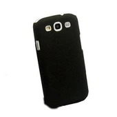 Galaxy S3 i9300 ile Uyumlu Kumlu Sert Kauçuk Kılıf Siyah - 1