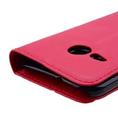 One M8 Mini ile Uyumlu Yan Model Kartlıklı Cüzdanlı Kılıf Kırmızı - 5
