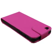 iPhone SE/5S/5 ile Uyumlu Deri Kılıf Dik Mıknatıslı Model Pembe Renk - 2