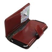 Lumia 525/520 ile Uyumlu Yan Kapaklı Cüzdanlı Kart Bölmeli Deri Kılıf Kahverengi - 4