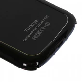 Galaxy S3 i9300 ile Uyumlu Sert Kauçuk Kılıf Ay Yıldızlı Model Siyah Renk - 5