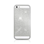 White Diamonds iPhone SE/5S/5 ile Uyumlu Swarovski Materialized Metal The Rock Desenli Kılıf Beyaz (Out) - 1