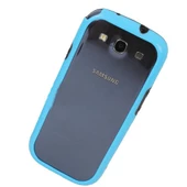 Galaxy S3 i9300 ile Uyumlu Bumper Kılıf Mavi+Siyah Renk - 2