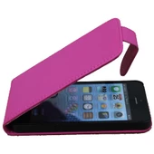iPhone SE/5S/5 ile Uyumlu Deri Kılıf Dik Mıknatıslı Model Pembe Renk - 1