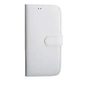 One M8 ile Uyumlu Deri Kılıf Yan Model Kartlıklı Cüzdanlı Beyaz thumbnail 1