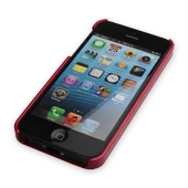iPhone 5S ile Uyumlu Sert Kauçuk Kılıf Logolu Parlak Kırmızı Renk - 2