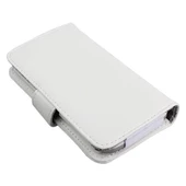 Xperia Acro S LT26W ile Uyumlu Yan Kapaklı Cüzdanlı Kart Bölmeli Deri Kılıf Beyaz Renk - 3