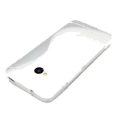 One M7 ile Uyumlu Desenli Silikon Kılıf Beyaz - 1