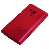 Xperia Acro ile Uyumlu S Desenli Şeffaf Silikon Kılıf Pembe Renk - 1