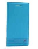 Zore Vibe S1 ile Uyumlu Elite Serisi Kapaklı Kılıf Turkuaz - 1