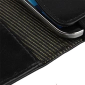 Galaxy S5 G900 ile Uyumlu Yan Kapaklı Cüzdanlı Kart Bölmeli Deri Kılıf Siyah Renk - 4