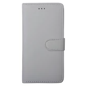 T50 ile Uyumlu Deri Kılıf Yan Model Kartlıklı Cüzdanlı Beyaz thumbnail 1