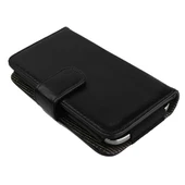Xperia Acro S LT26W ile Uyumlu Yan Kapaklı Cüzdanlı Kart Bölmeli Deri Kılıf Siyah Renk - 2
