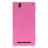 Xperia T2 Ultra ile Uyumlu Sert Kauçuk Kılıf Pembe - 1