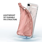 Ringke Flow iPhone 7/8 Plus ile Uyumlu KIlıf Rose Gold 3D Dalga Efekti Hafif Esnek Renkli Transparan - 4