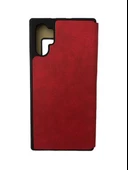 Galaxy Note 10 Plus ile Uyumlu Premium Kapaklı Kılıf Kırmızı thumbnail 2
