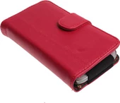 Xperia T LT30p ile Uyumlu Yan Kapaklı Cüzdanlı Kart Bölmeli Deri Kılıf Kırmızı Renk - 3