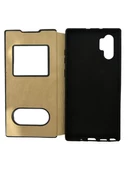 Galaxy Note 10 Plus ile Uyumlu Premium Kapaklı Kılıf Kırmızı thumbnail 3