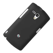 Xperia Neo L ile Uyumlu Sert Kauçuk Kılıf Siyah Renk - 1