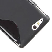 Xperia Go ile Uyumlu S Desenli Şeffaf Silikon Kılıf Siyah Renk thumbnail 2