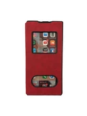 Galaxy Note 10 Plus ile Uyumlu Premium Kapaklı Kılıf Kırmızı thumbnail 1