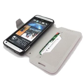 One M7 ile Uyumlu Yan Model Kapaklı Deri Kılıf Pembe - 4