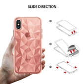 Ringke Air Prism 3D Elmas Yansıması iPhone X ile Uyumlu KIlıf Rose Gold - 4