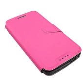 One M7 ile Uyumlu Yan Model Kapaklı Deri Kılıf Pembe - 3