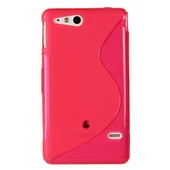 Xperia Go ile Uyumlu S Desenli Şeffaf Silikon Kılıf Pembe Renk - 1