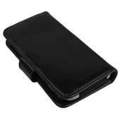 Lumia 525 ile Uyumlu Yan Kapaklı Cüzdanlı Kart Bölmeli Deri Kılıf Siyah Renk - 2