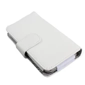 Lumia 525 ile Uyumlu Yan Kapaklı Cüzdanlı Kart Bölmeli Deri Kılıf Beyaz Renk - 3