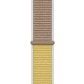 Apple Watch ile Uyumlu 42-44mm Kumaş Kayış Kahverengi/Sarı - 2
