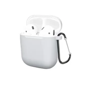 AirPods ile Uyumlu Düz Silikon Kılıf Beyaz - 1
