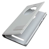 Zenfone 5 ile Uyumlu Kılıf Pencereli Kapaklı Safir Serisi Beyaz - 3