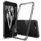 Ringke Fusion iPhone 7/8 Plus ile Uyumlu KIlıf Smoke Black TPU Bumper Extra Darbe Emici - 1