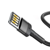 Baseus Cafule 2.4A Lightning 1M Şarj Kablosu CALKLF-GG1 Siyah/Gri - 3